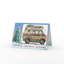 Custom Van Camper RV Holiday Cards by art1st Custom Van Camper RV Holiday Cards