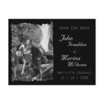 Custom Vertical Frame : Save the Date Torn Edges postcards