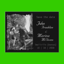 Custom Vertical Frame :Save the Date Torn Edges Post Cards