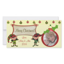 Custom Vintage Christmas Elves Photo Card photo cards
