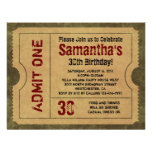 Custom Vintage Gold Admit One Ticket Invitations invitations