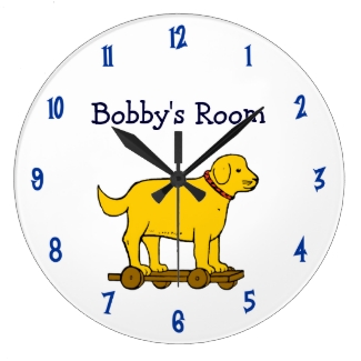 Custom Vintage Toy Dog Clock with Numbers