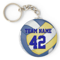 Custom Volleyball Art Team and Number Key Chain