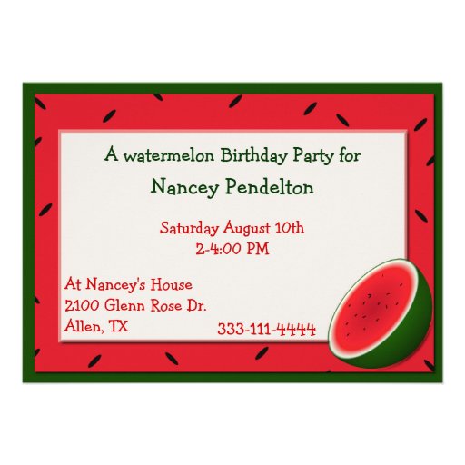 Custom Watermelon Invitation