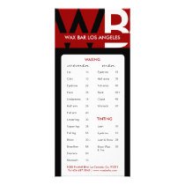 Custom Wax Bar Rack Card