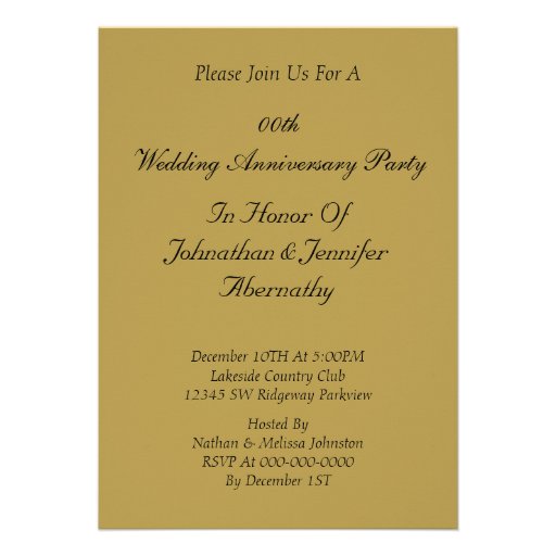 Custom Wedding Anniversary Party Invitation