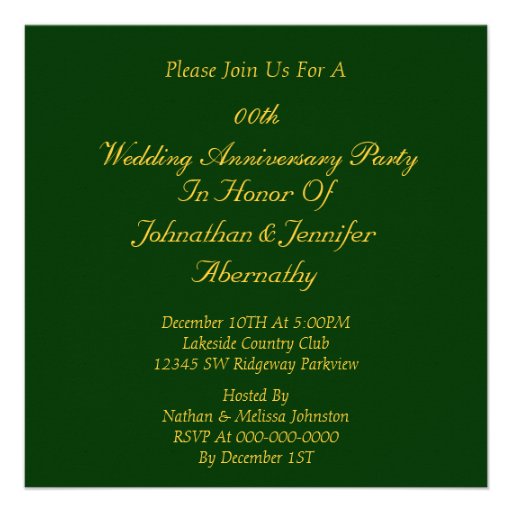 Custom Wedding Anniversary Party Invitation