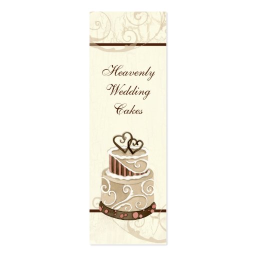 Custom Wedding Cake Modern Dot Stripe Swirls Business Card Templates (front side)