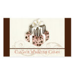 Custom Wedding Cake Modern Dot Stripe Swirls Business Card