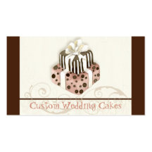 Custom Wedding Cake Modern Dot Stripe Swirls Business Card