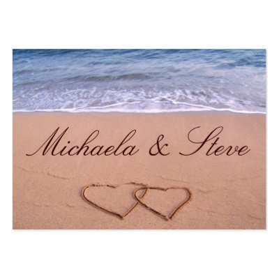 Custom Wedding Card 'love on the beach' Business Card Templates