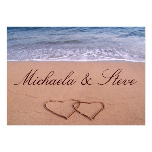 Custom Wedding Card "love on the beach" Business Card Templates (front side)