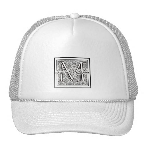 Custom Wedding Damask Logo Hats