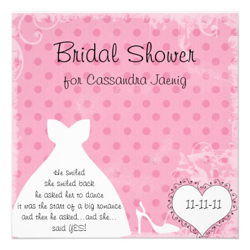 Custom Wedding Dress Bridal Shower Invitation