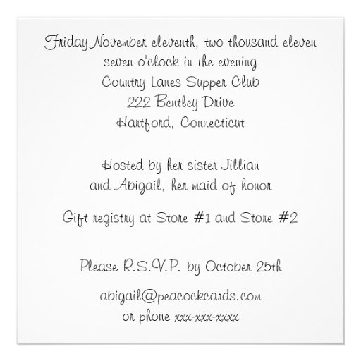 Custom Wedding Dress Bridal Shower Invitation