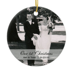 Custom Wedding  |  First Christmas Photo Ornament