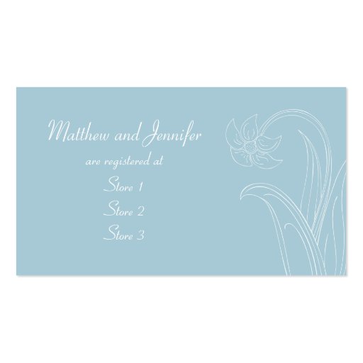 Custom Wedding Gift Registry Cards Business Card Template (front side)