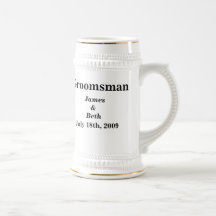 Custom Wedding Groomsman Beer Stein Coffee Mug