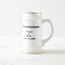 Custom Wedding Groomsman Beer Stein Coffee Mug