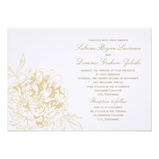 Custom Wedding Invitation | Floral Peony Design