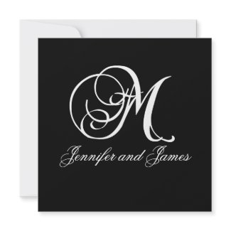 Custom Wedding Invitation Monogram M Names invitation