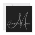 5.25x5.25 - by Elke Clarke©2009. More designs available at WhiteWhimsicalWeddings.com and WhiteWhimsicalWeddings.blogspot.com. Customize with your monogram names and wedding colors. Add all your wedding information on the back of the card using Zazzle's easy to use menu prompts.   For US mail use this matching custom postage. Names and Initial Monogram Stamp Black and Grey by monogramgallery  Add this matching seal to the back of your envelopes. Wedding Custom Monogram & Names Black & Grey Seal by monogramgallery   In your invitation package, include this matching customizable 2011 Save the Date Magnet First Names and Initials by monogramgallery