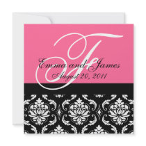 Custom Wedding Invitation Monogram Names Damask