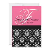 Custom Wedding Invitation Monogram Names Damask