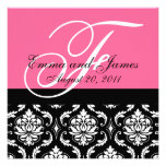 Custom Wedding Invitation Monogram Names Damask