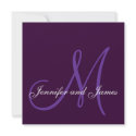 Custom Wedding Invitation Monogram Names Purple invitation