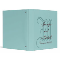 Custom Wedding Monogram Brown Tiffany Planner binders