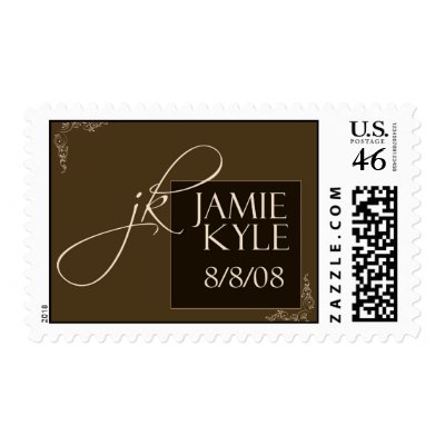 Custom wedding monogram postage stamp