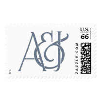 Custom wedding postage intertwined initials