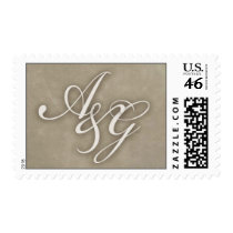 Custom wedding postage intertwined initials stamps