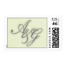 Custom wedding postage intertwined initials stamps
