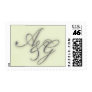 Custom wedding postage intertwined initials