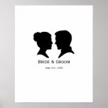 Custom Wedding Silhouette Autograph poster posters