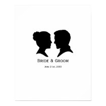Custom Wedding Silhouette Autograph poster posters