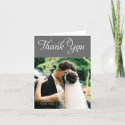 Custom Wedding Thank You Photo Cards Message Grey card
