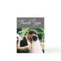 Custom Wedding Thank You Photo Cards Message Grey card