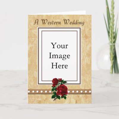 Custom Western Red Rose Wedding Invitation Greeting Cards by RanchLady