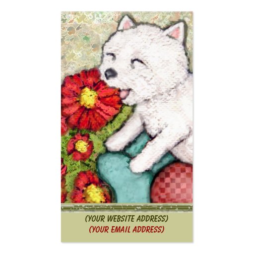 Custom Westie Dog / Pet Store Business Cards (back side)