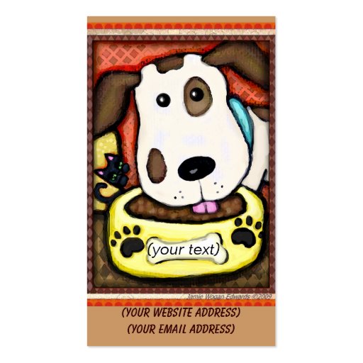 Custom Whimsical Dog / Pet Store Business Cards (back side)