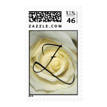 Custom White Rose Monogram postage