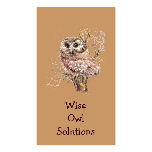 Custom Wise Owl Solutions Business Card (back side)