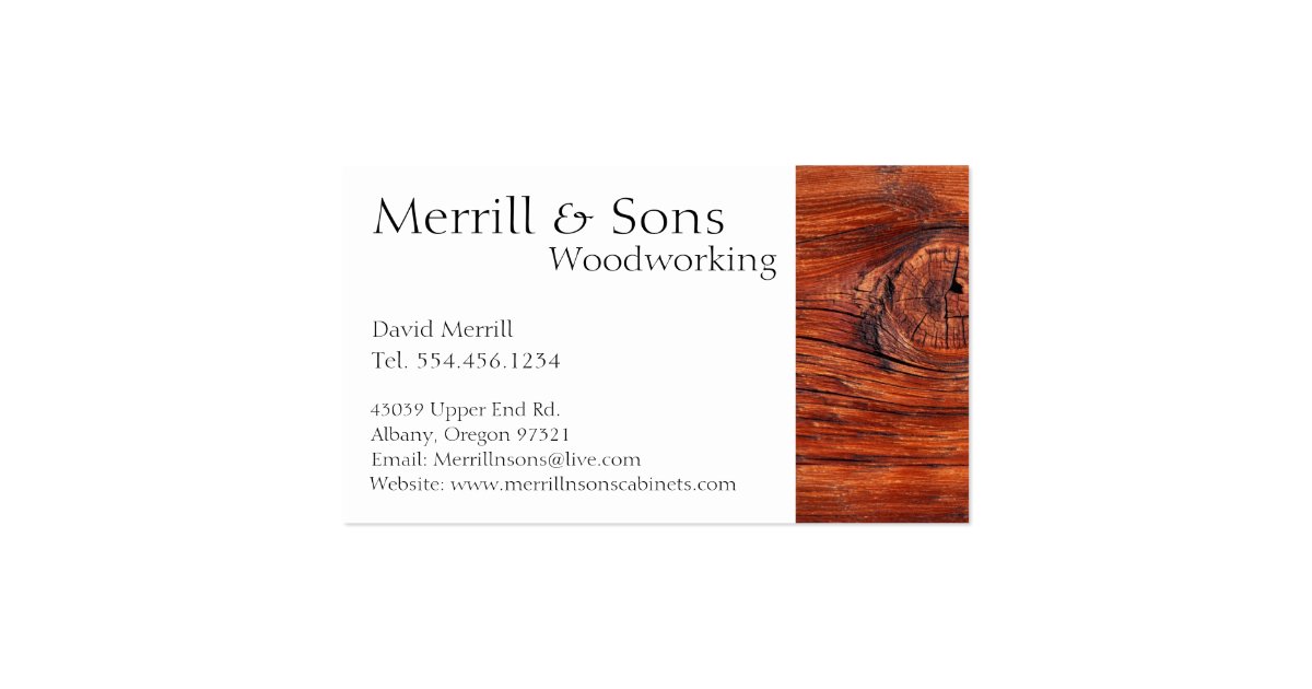 Custom Woodworking Business Card Zazzle