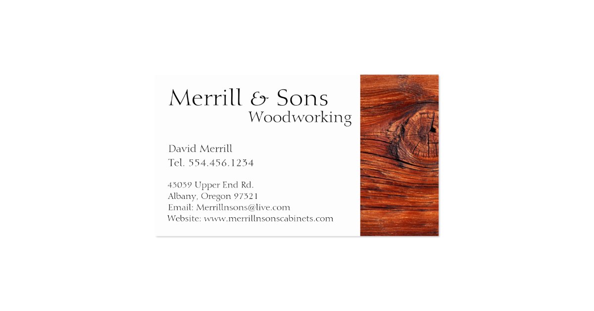 Custom Woodworking Cabinets Business Card | Zazzle