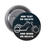 Custom Word Cool Silver Motorcycle Frame Button