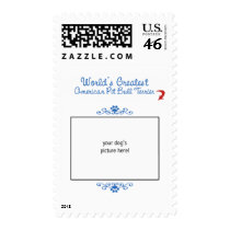 Custom Worlds Greatest American Pit Bull Terrier Postage Stamp
