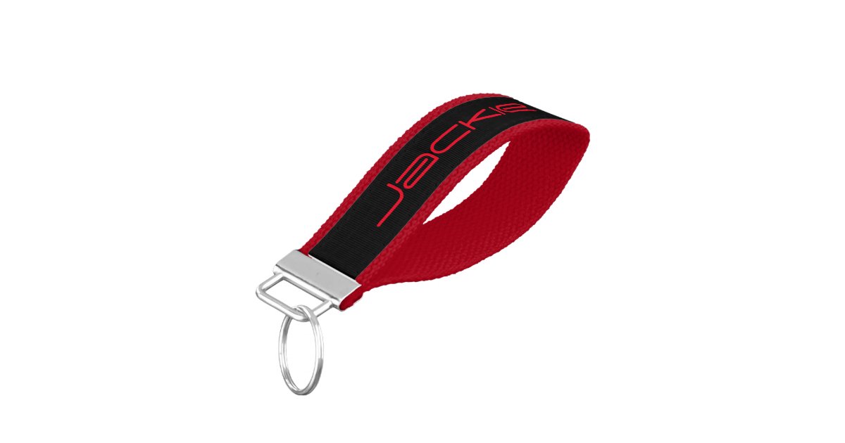 Custom Wrist Keychain Red Zazzle